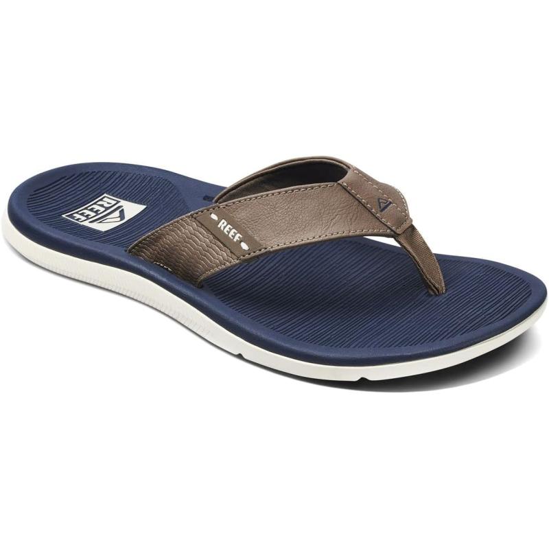 Reef Men’s Santa Ana Flip-Flop(Navy/Khaki) - REEF