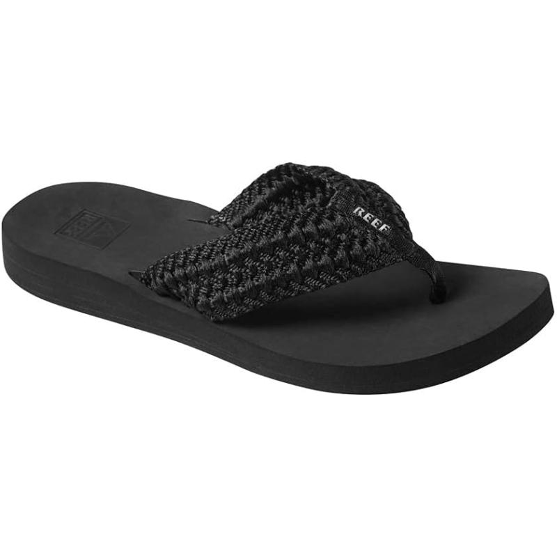 Reef Women’s Spring Woven Flip-Flop(Black/White) - REEF