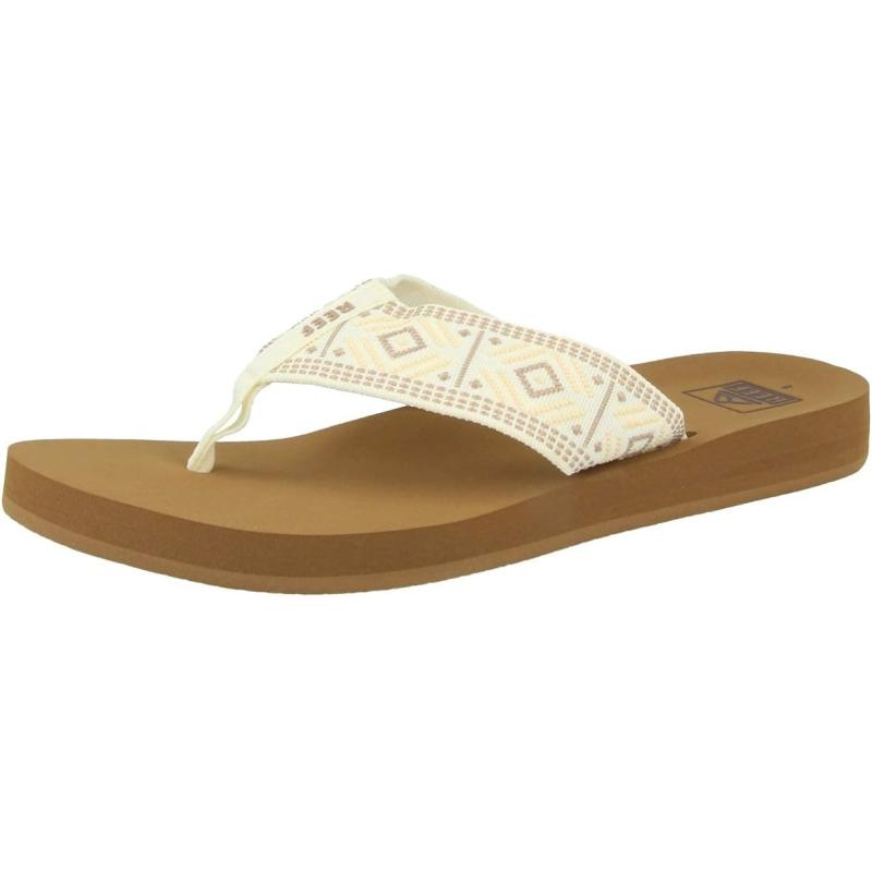 Reef Women’s Spring Woven Flip-Flop(Vintage White) - REEF